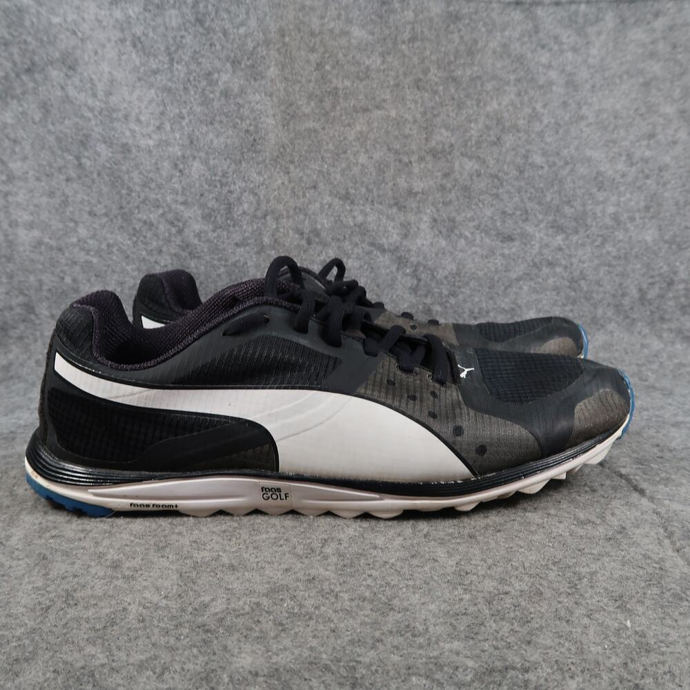 Puma Shoes Mens 9 Golf Sneakers Faas Xlite Spikeless Black White Lace Up Sport